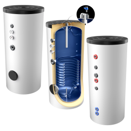 Emaillierte Trink-, Warmwasserspeicher mit 1 elliptische Wärmetauschern