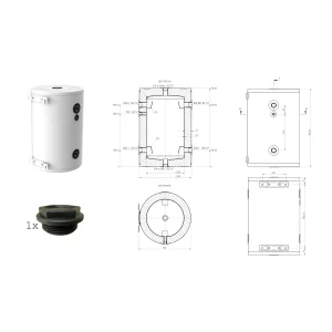 75L SHWT® EPS Edelstahl Pufferspeicher / Warmwasserspeicher 8 Bar - WP R290 ready