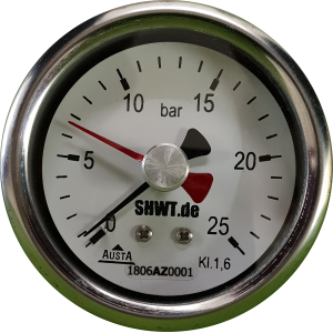 Edelstahl Manometer, NG Ø 63 mm, G1/4", mit...