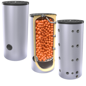 500 Liter PCM - Pufferspeicher, Latentwärmespeicher inklusive Isolierung